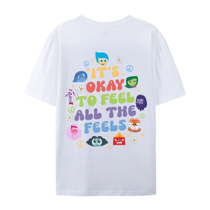 It's Okay To Feel All The Feels Casual Short Sleeve T-Shirt-moweekender