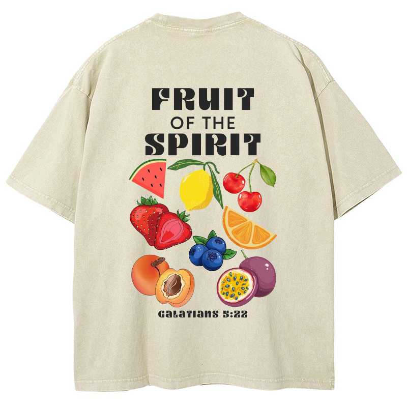 Fruit Of The Spirit Vintage Snowflake Washed T-Shirt-moweekender