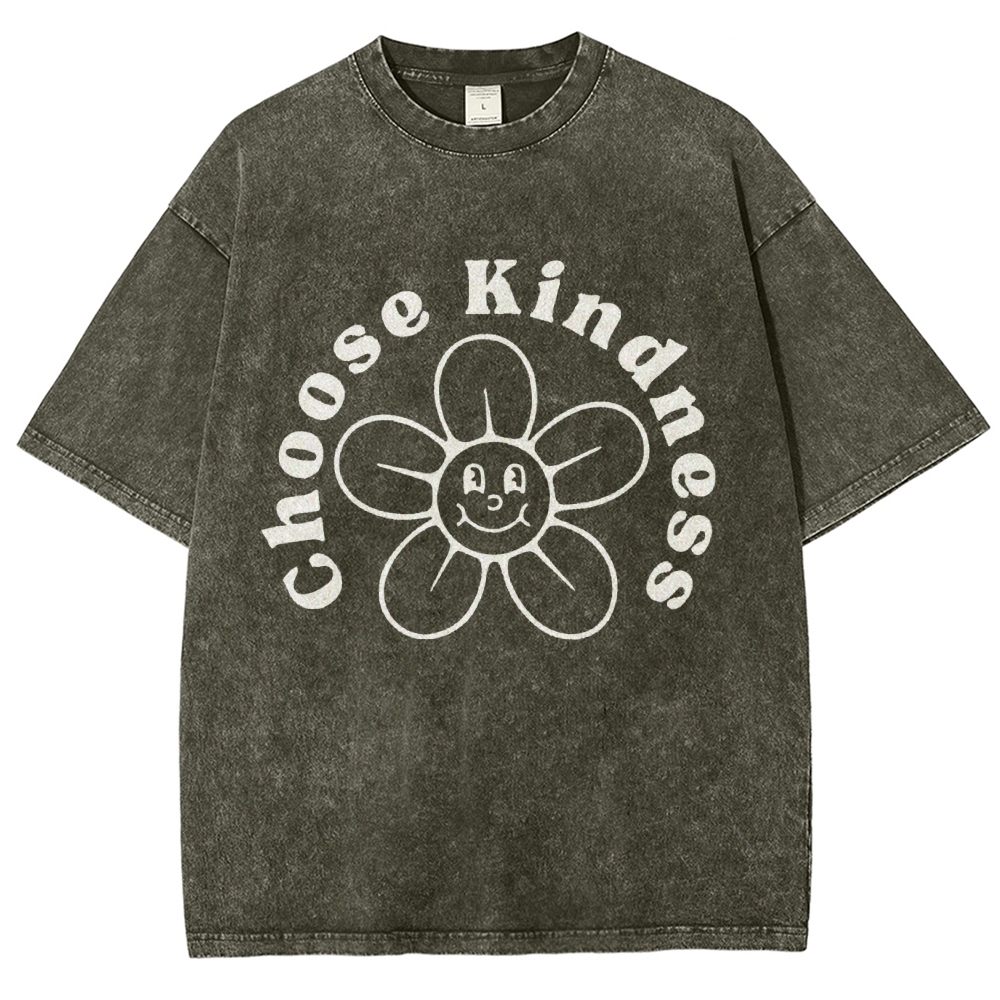 Choose Kindness Vintage Snowflake Washed T-Shirt-moweekender