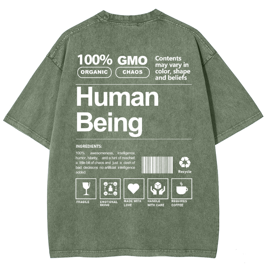 Human Being Unisex Fit Washed Oversized T-Shirt-moweekender