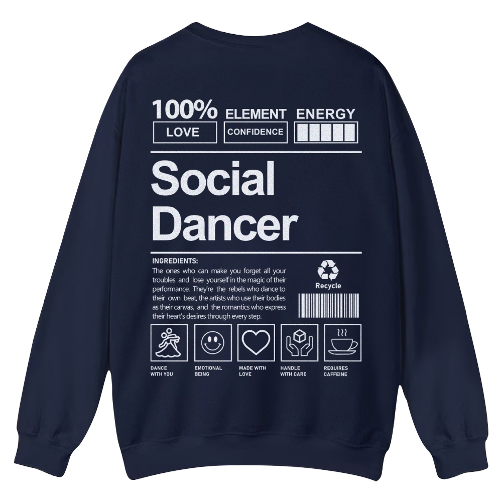 Social Dancer Casual Crewneck Sweatshirt-moweekender