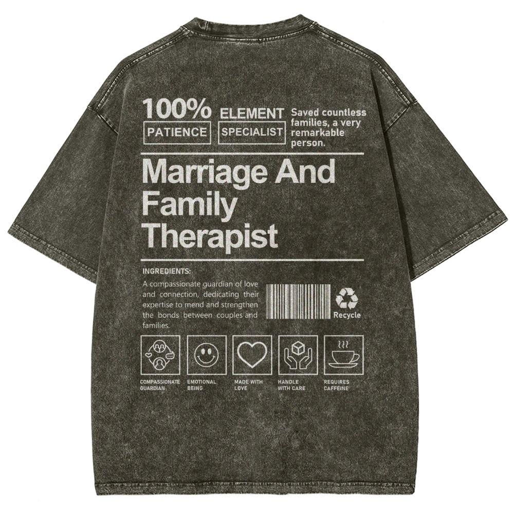 Marriage And Family Therapist Unisex Fit Washed T-Shirt-moweekender