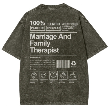 Marriage And Family Therapist Unisex Fit Washed T-Shirt-moweekender