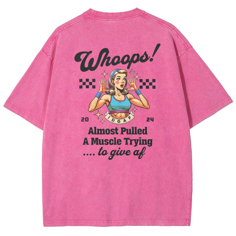 Whoops! Almost Pulled A Muscle TryingTo Give AF Vintage Snowflake Washed T-Shirt-moweekender