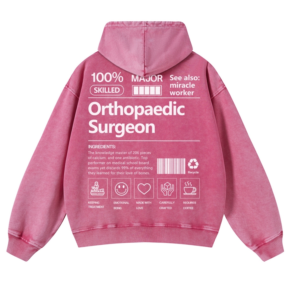 Orthopaedic Surgeon Casual Washed Hoodie