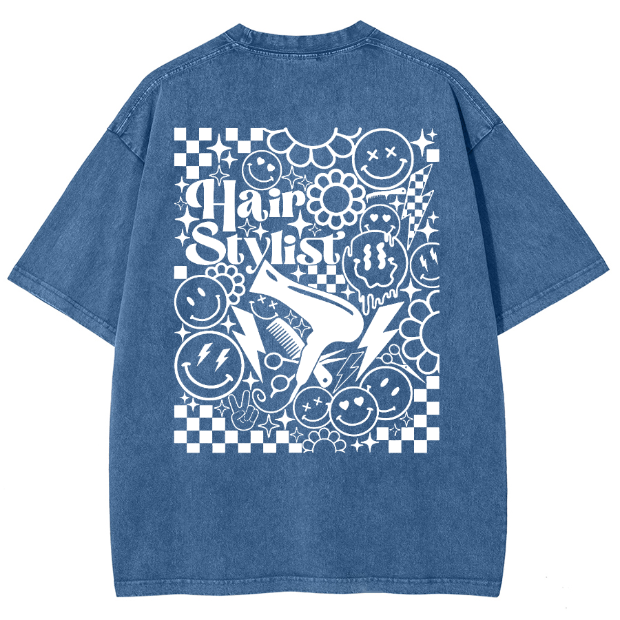 Hair Stylist Unisex Fit Washed T-Shirt-moweekender