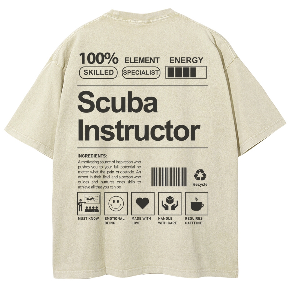 Scuba Instructor Unisex Fit Washed T-Shirt
