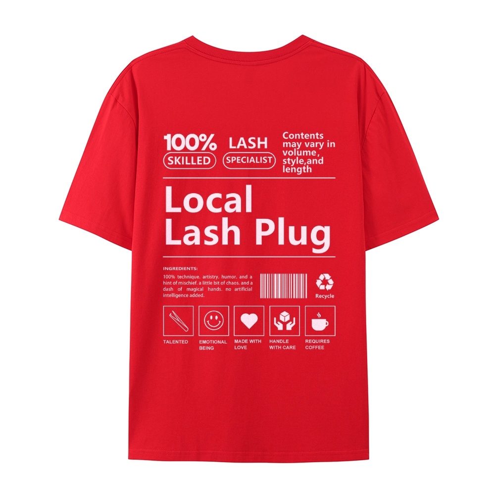 Local Lash Plug Casual Short Sleeve T-Shirt-moweekender