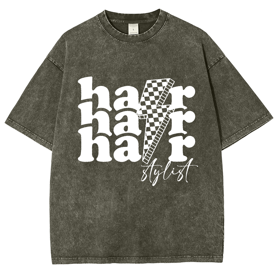 Hair Stylist Unisex Fit Washed T-Shirt-moweekender
