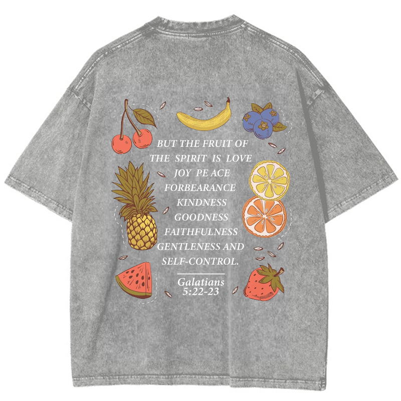 Fruit Of The Spirit Vintage Snowflake Washed T-Shirt-moweekender