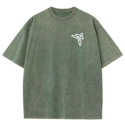 Taekwondo Pattern Washed Vintage Short Sleeves T-Shirt-moweekender