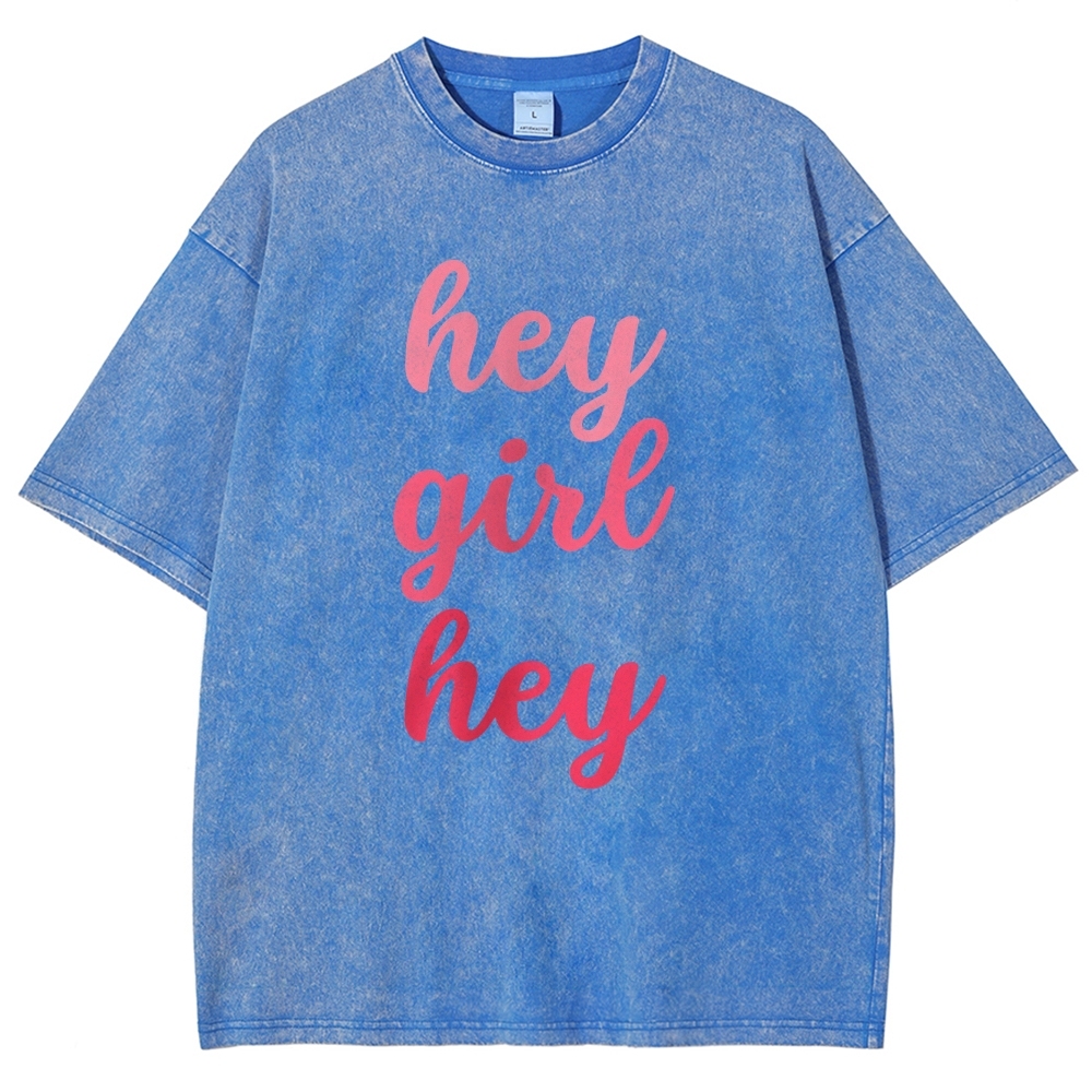 Hey Give Hey Unisex Fit Washed T-Shirt-moweekender