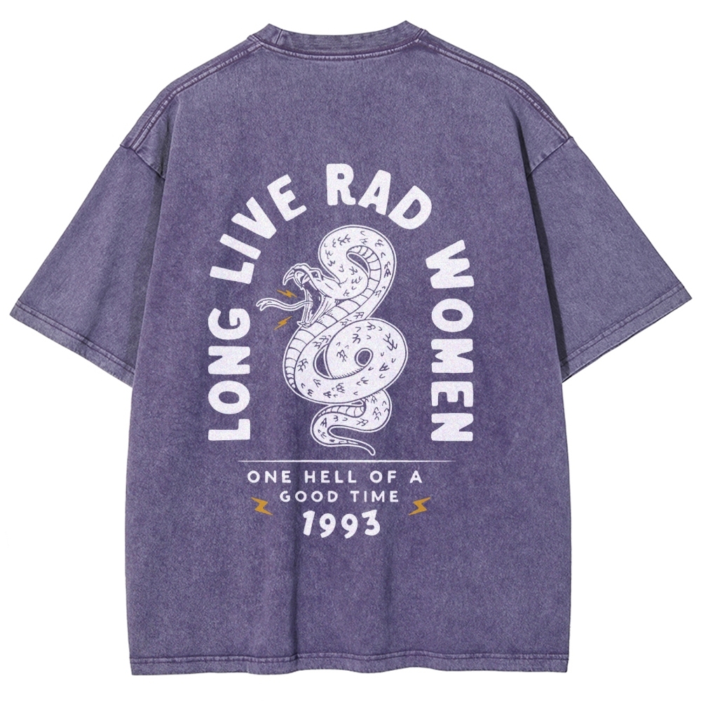 Long Live Rad Women Vintage Snowflake Washed T-Shirt-moweekender