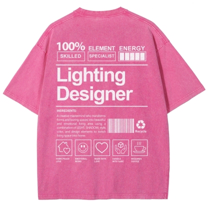 Lighting Designer Unisex Fit Washed T-Shirt-moweekender