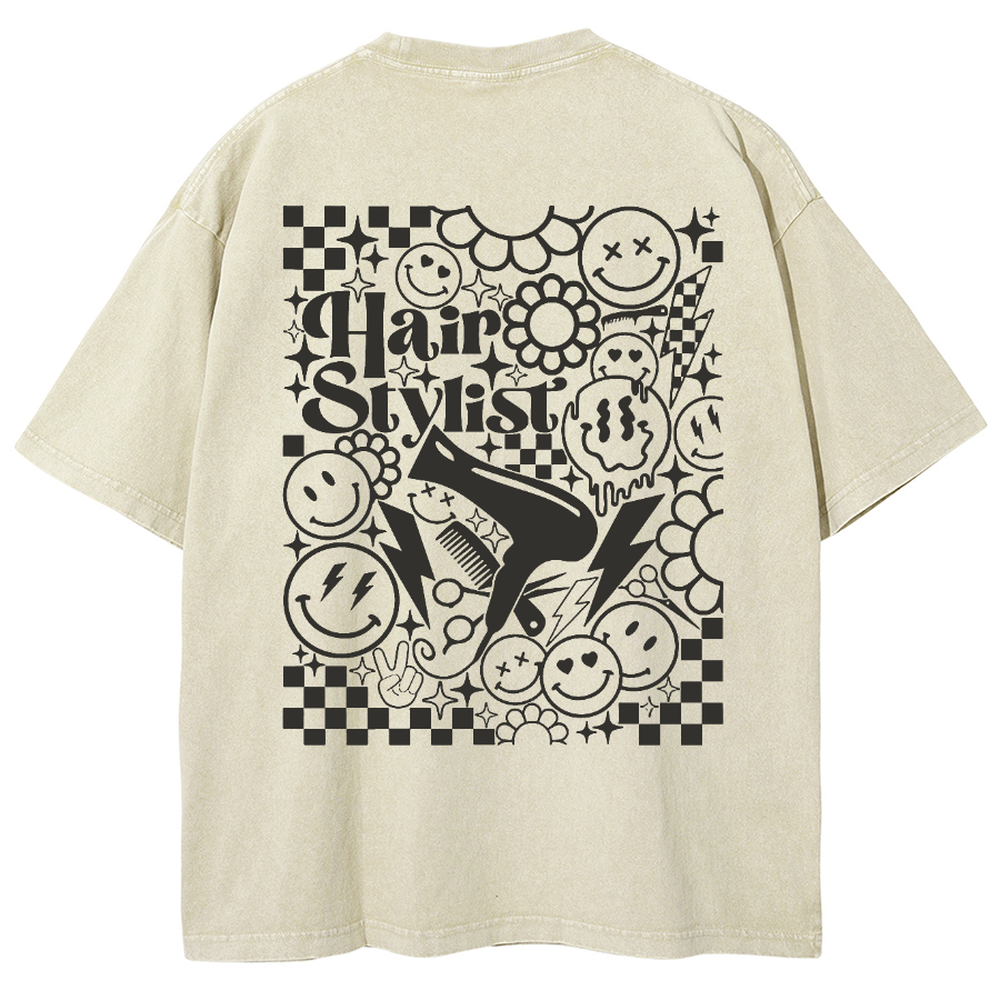 Hair Stylist Unisex Fit Washed T-Shirt-moweekender