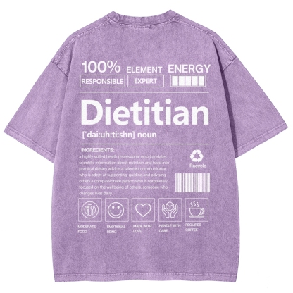 Dietitian Unisex Fit Washed T-Shirt-moweekender