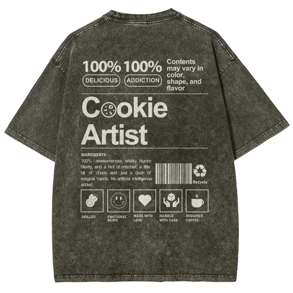 Cookie Artist Unisex Fit Washed T-Shirt