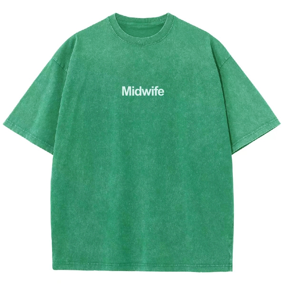 Midwife Unisex Fit Washed T-Shirt-moweekender