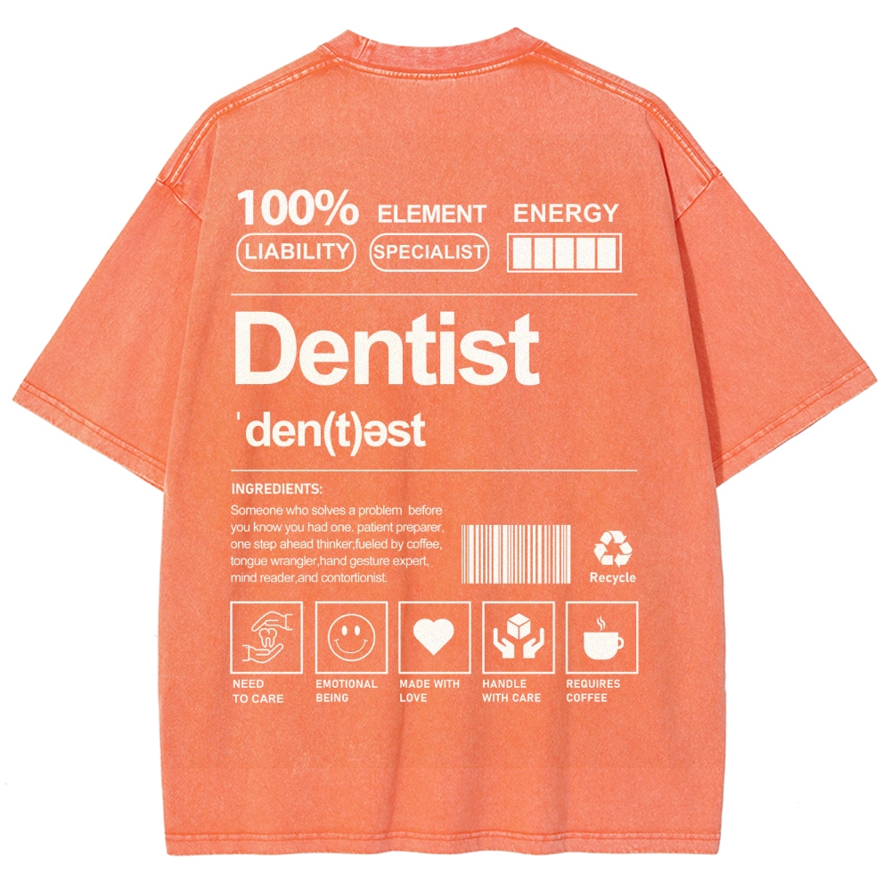 Dentist Unisex Fit Washed T-Shirt-moweekender