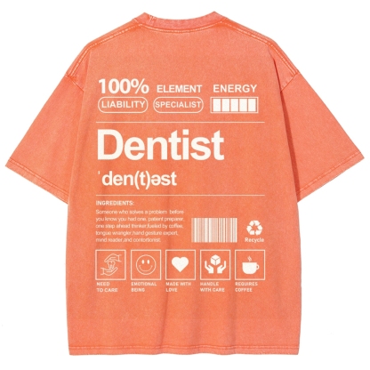 Dentist Unisex Fit Washed T-Shirt-moweekender
