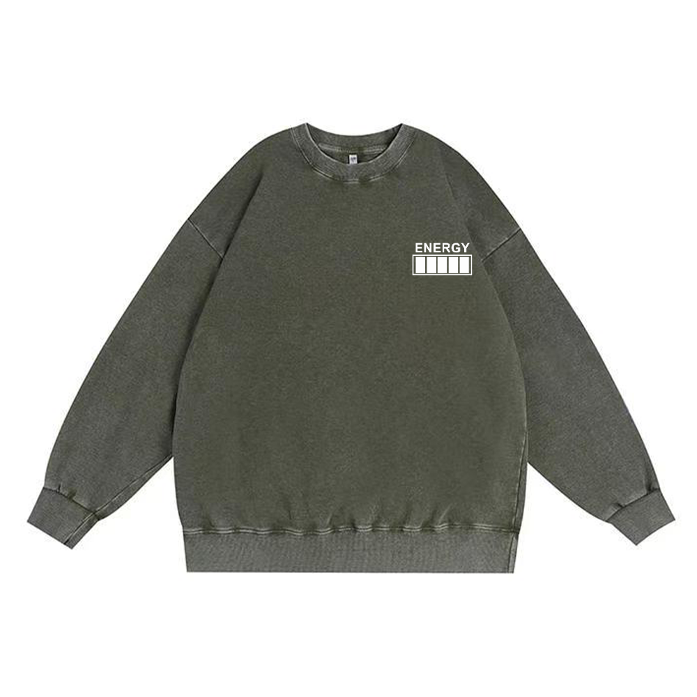 Unisex Fit Washed Crew Sweatshirt