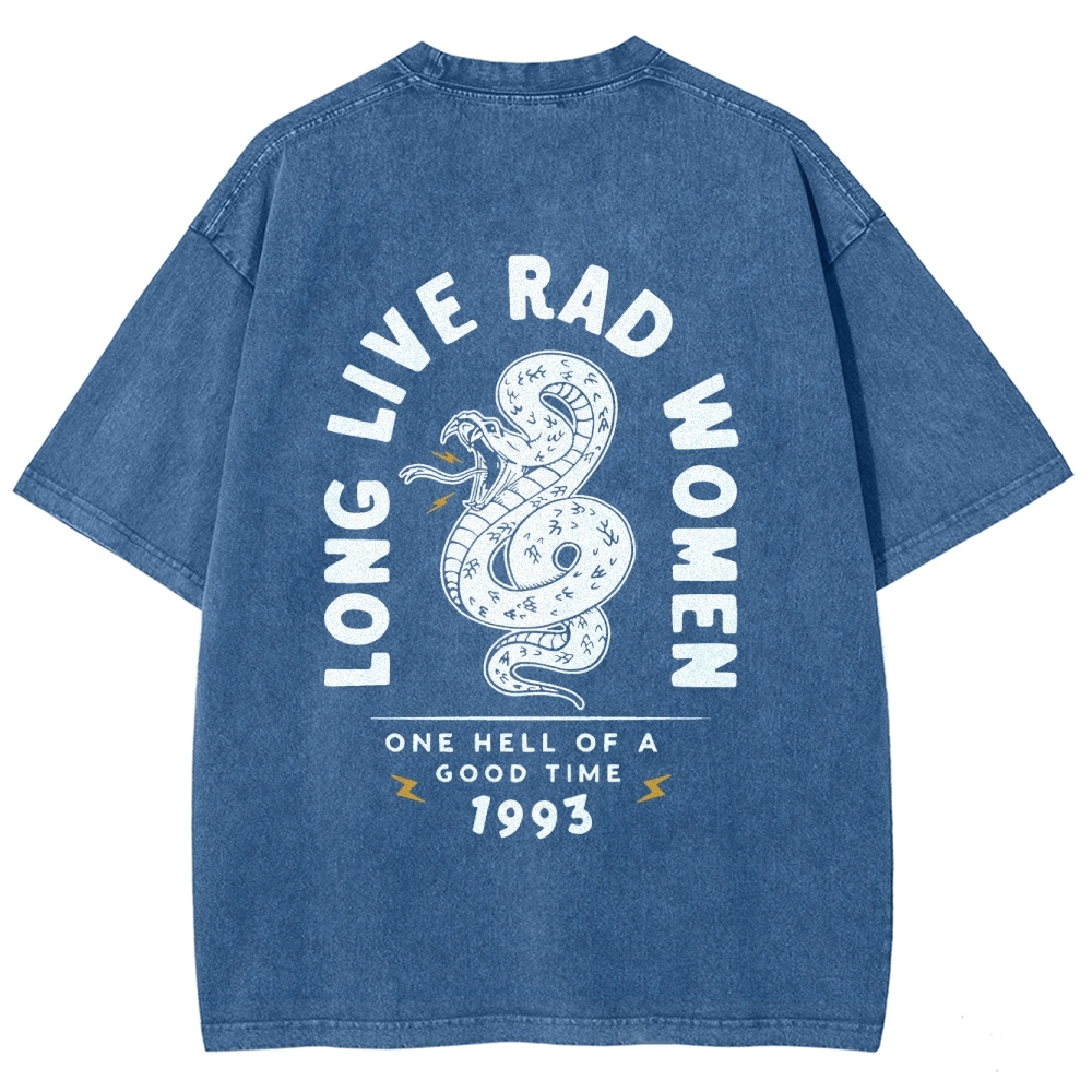 Long Live Rad Women Vintage Snowflake Washed T-Shirt-moweekender
