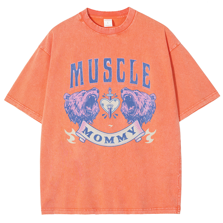 Muscle Mommy Unisex Fit Washed Oversized T-Shirt-moweekender