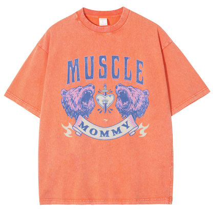 Muscle Mommy Unisex Fit Washed Oversized T-Shirt-moweekender