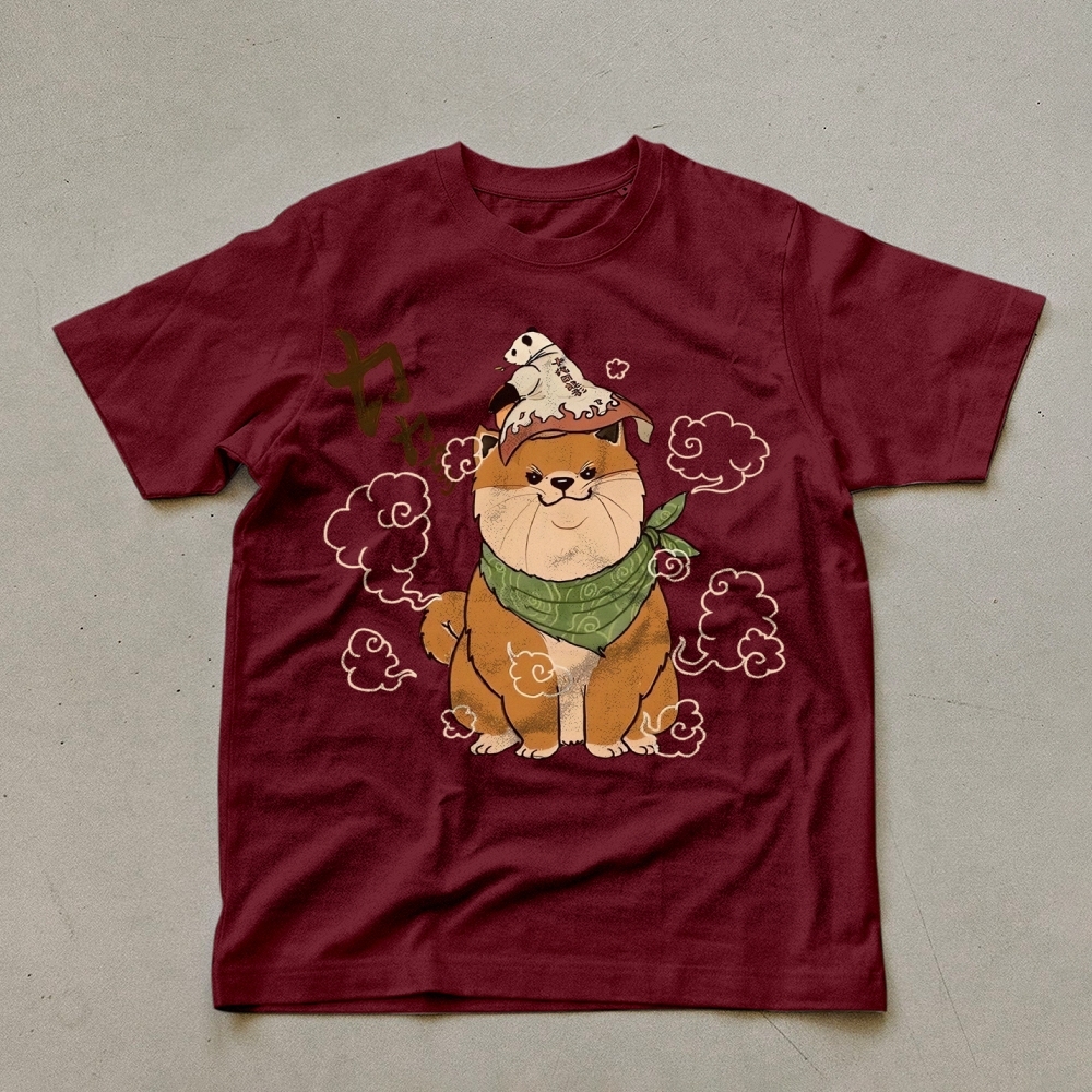 Japanese Panda Shiba Inu Pattern Unisex Prints T-Shirt-moweekender
