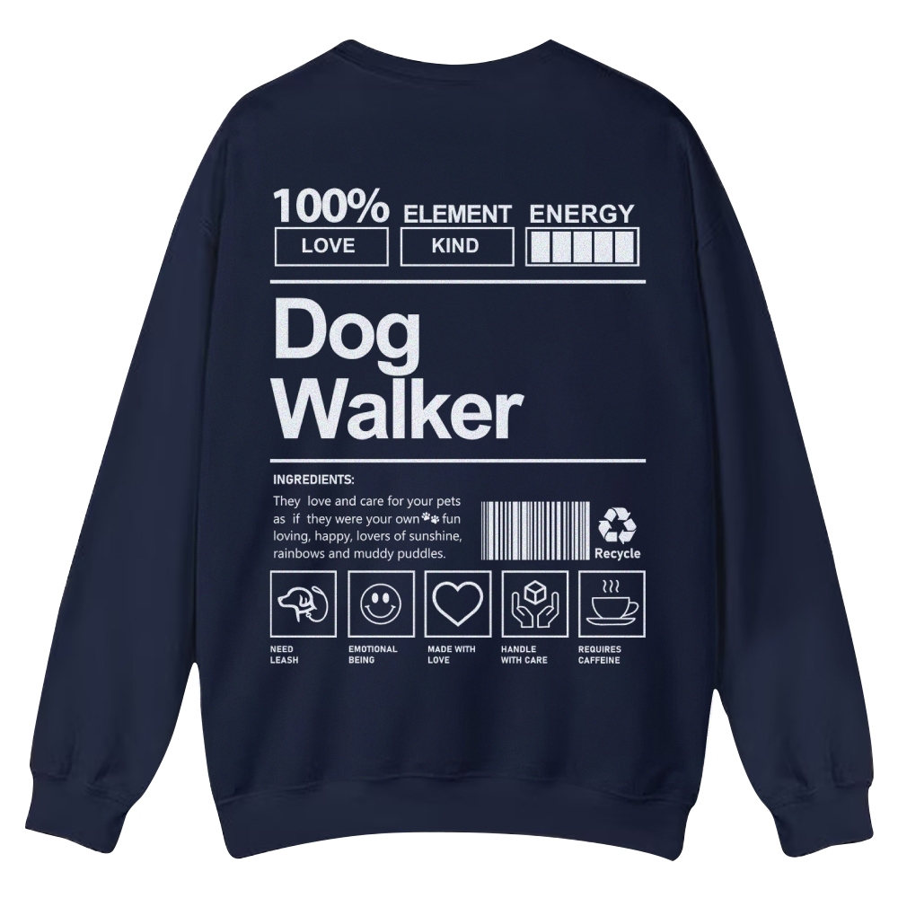 Dog Walker Printed Crew Neck Sweatshirt-moweekender