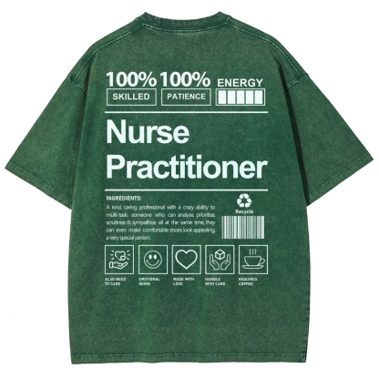 Nurse Practitioner Unisex Fit Washed T-Shirt-moweekender