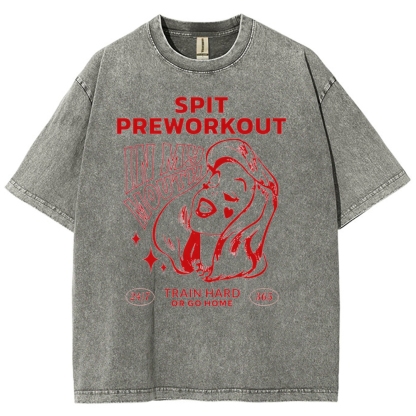 Spit Preworkout Vintage Snowflake Washed T-Shirt-moweekender