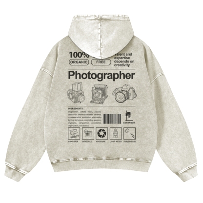 Photographer Casual Washed Hoodie