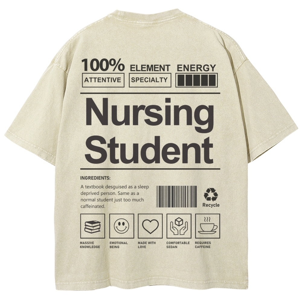 Nursing Student Unisex Fit Washed T-Shirt