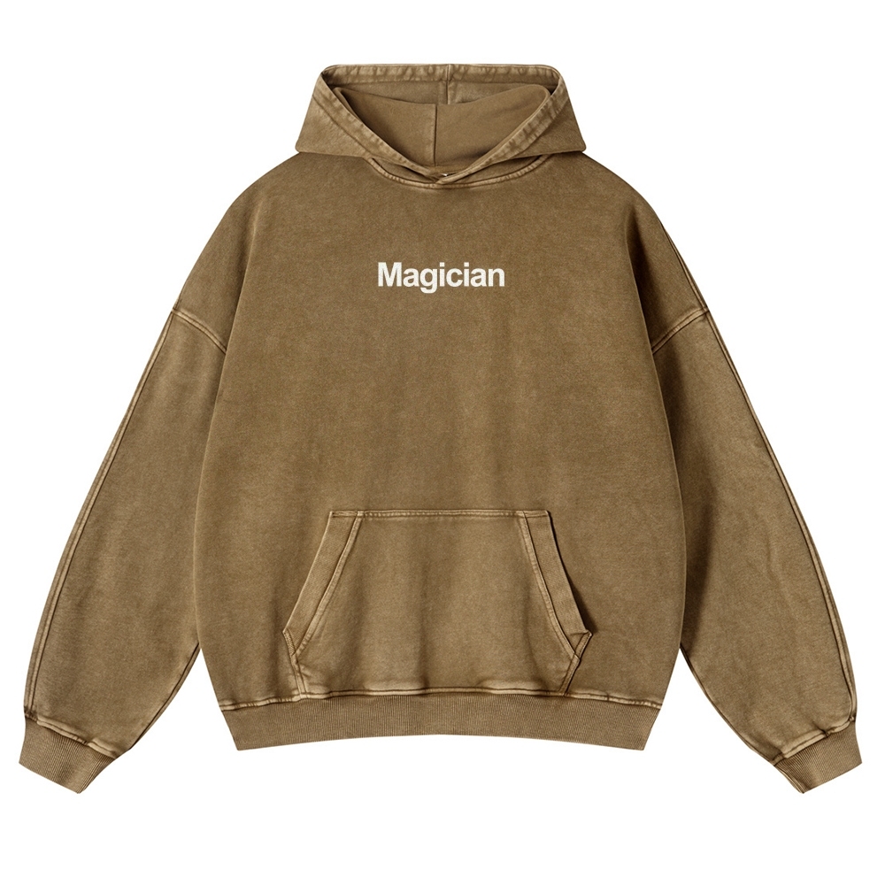 Magician Printed Vintage Washed Hoodie-moweekender