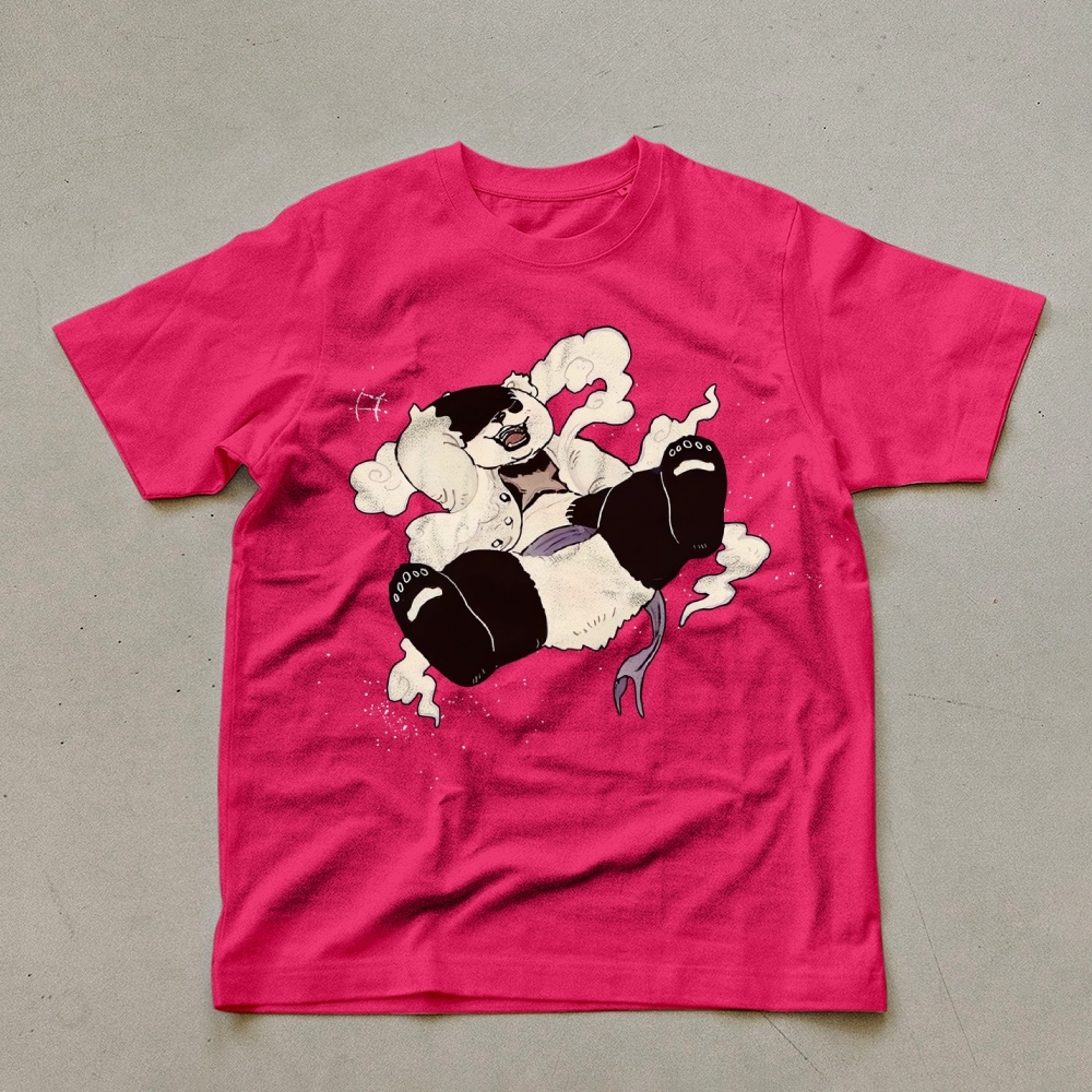 Panda Casual Pattern Unisex Prints T-Shirt-moweekender