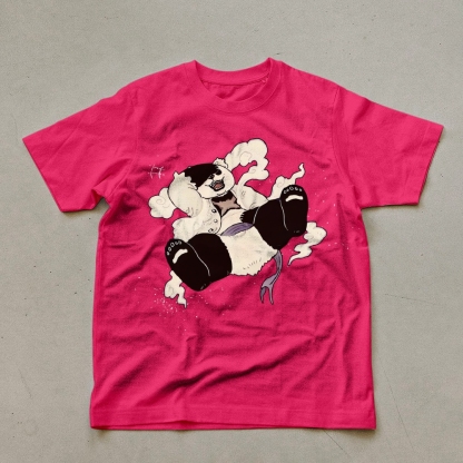 Panda Casual Pattern Unisex Prints T-Shirt-moweekender