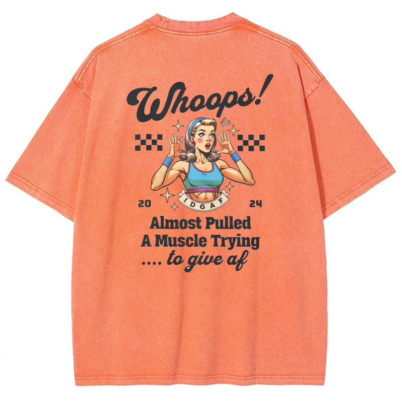 Whoops! Almost Pulled A Muscle TryingTo Give AF Vintage Snowflake Washed T-Shirt-moweekender