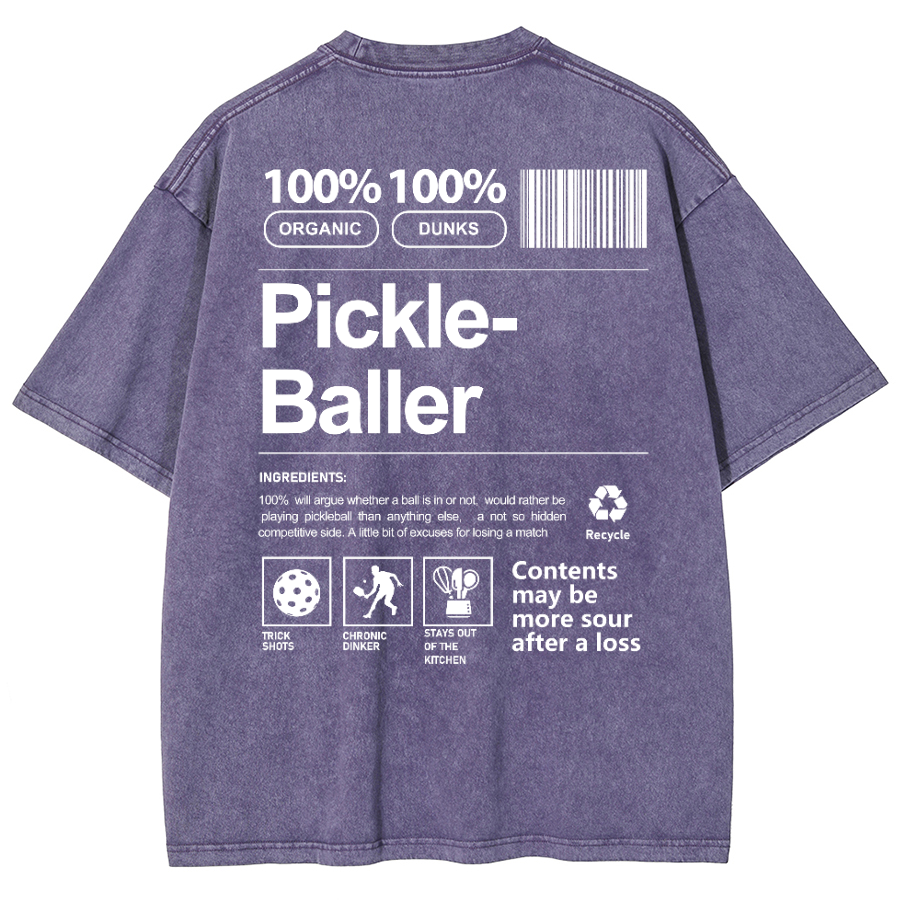 Pickle Baller Unisex Fit Washed Oversized T-Shirt-moweekender