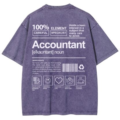 Accountant Unisex Fit Washed T-Shirt-moweekender