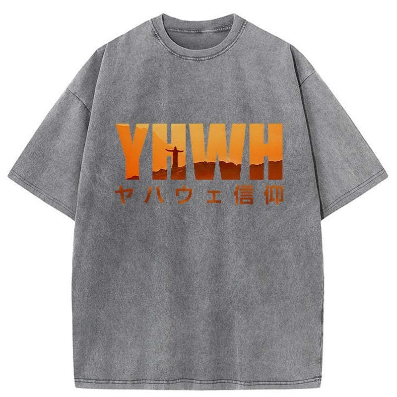 YHWH With Faith Washed Vintage T-Shirt-moweekender