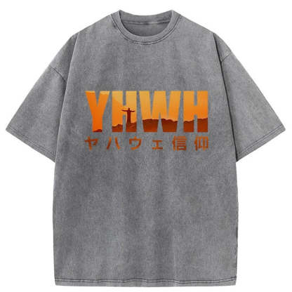 YHWH With Faith Washed Vintage T-Shirt-moweekender