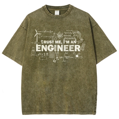 Engineer Unisex Fit Washed T-Shirt-moweekender