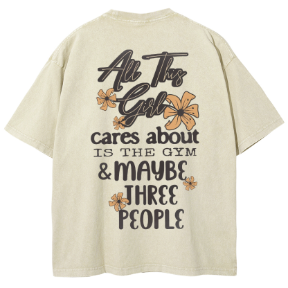 Cares About Is The Gym Unisex Fit Washed T-Shirt-moweekender