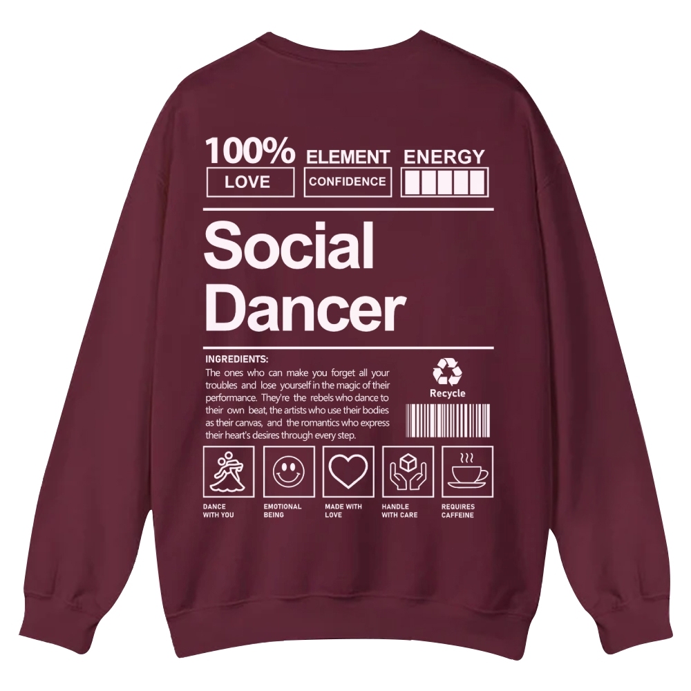 Social Dancer Casual Crewneck Sweatshirt-moweekender