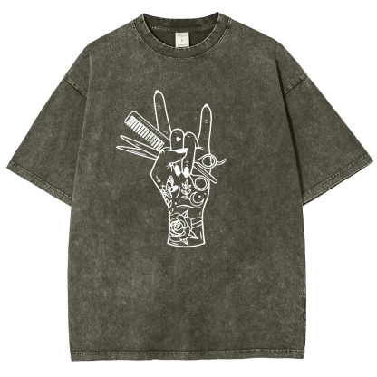 Hair Stylist Unisex Fit Washed T-Shirt-moweekender