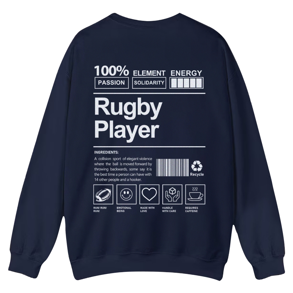 Rugby Player Casual Crewneck Sweatshirt-moweekender