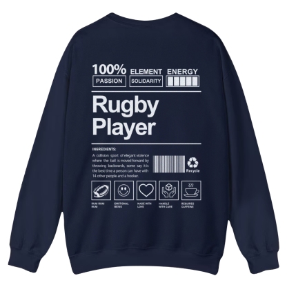 Rugby Player Casual Crewneck Sweatshirt-moweekender