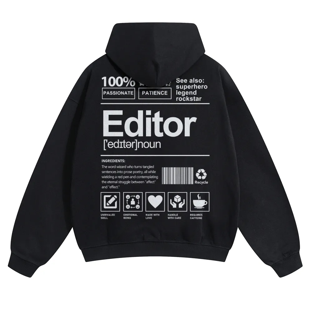 Editor Unisex Casual Anime Print Hoodie-moweekender