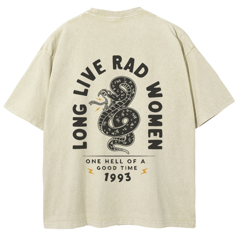 Long Live Rad Women Vintage Snowflake Washed T-Shirt-moweekender